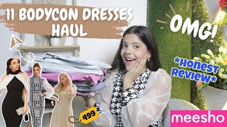 Under Rs499 BODYCON DRESSES From Meesho  11 dresses tryon haul  Meesho haul  BeautyBlush [upl. by Ateekram603]