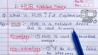 What is HUB full Explanation  Computer Networking [upl. by Redep343]