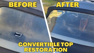 Convertible top repair AMAZING restoration  Fiat Barchetta convertible vinyl roof amp plastic window [upl. by Rodl]