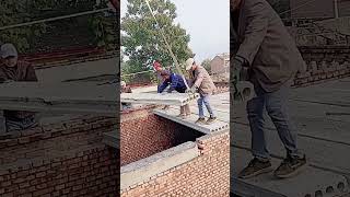 Hollow cement board roof installation process for brick house [upl. by Suirauqed291]