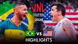 🇧🇷 BRAZIL vs USA 🇺🇸  Highlights  Mens VNL 2024 [upl. by Resee]