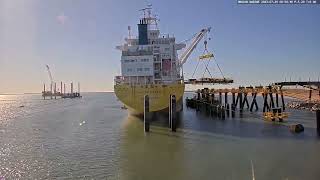 BigLift vessel Happy Dover at Port of Ashburton [upl. by Mitman]