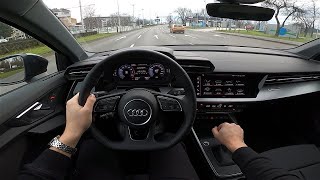 2022 Audi A3 Limousine 30 TFSI 110 HP POV Test ride Exterior interior details 63 CARiNIK [upl. by Enalda364]