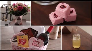 Galentines Day Gift Ideas DIY Bath Cubes Rose Body Oil Bubble Bath [upl. by Nosnaj]