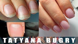 Transformation On Natural Nails 😍  How To Fix Hangnails  Russian Efile Manicure [upl. by Doner]