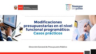 Modificaciones presupuestarias en el nivel funcional programático Casos prácticos [upl. by Rosenstein511]