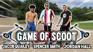 INTENSE GAME OF SCOOT  Spencer Smith VS Jordan Hall VS Jacob Quailey [upl. by Enneyehc]