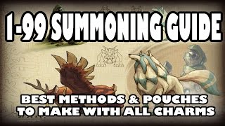 Runescape summoning guide 199  Fastest Method And Pouches To Make With All Charms 2017 [upl. by Sicular554]