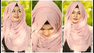 My Signature Crinkle Hijab Style with Full coverage MUNA [upl. by Adnouqal]