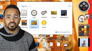 كيف تضيف الـ Gadgets لويندوز 10 والتحكم بها لزيادة جمال سطح المكتب [upl. by Annahtur192]