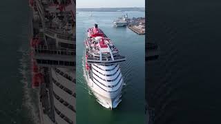 Virgin Voyages Resilient Lady leaving Portsmouth harbour 27th August 2024 [upl. by Onitnelav11]