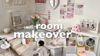 aesthetic room makeover 🌸 korean amp pinterest inspired new desk setup shopee finds coquette  tour [upl. by Gadmon186]