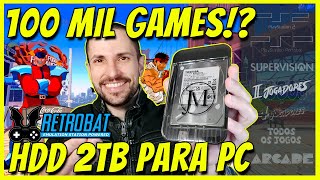 Sistema Retrobat com 100 mil jogos no HD 2TB da JMACHEN para PC e Mini PC Windows É plug amp play [upl. by Annayram677]