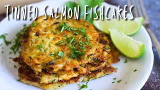 Salmon Fishcakes with Cilantro Chili and Lime Uses Tinned Salmon [upl. by Ahseinat]