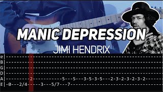 Jimi Hendrix  Manic Depression Guitar lesson with TAB [upl. by Yleak]