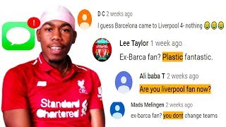 ExBarca Fan Reads Mean Comments from Barca amp Liverpool Experts [upl. by Trill]