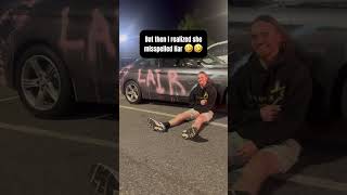 I still can’t believe she spray painted my car 😳 viralvideo fyp breakup [upl. by Stock685]