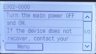 Turn the main power 📴 and on Canon 2206 E0002 How to reset image runner [upl. by Joao]