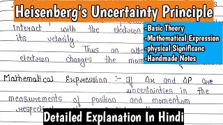 Heisenbergs Uncertainty Principle  Basic Concept  Notes  Simple Explanation  ImpFor BScExam [upl. by Nwahser862]