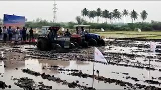 Puddling Tractor Race  Swaraj 744FE VS MF 7250 VS New Holland 4710  Tractorkaran [upl. by Crandall553]