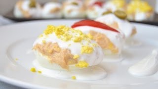 Huevos Rellenos de Atún  Recetas de cocina fáciles [upl. by Aymik]