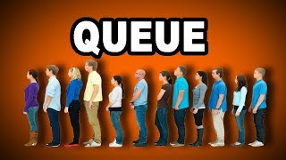 Learn English Words QUEUE  Meaning Vocabulary with Pictures and Examples [upl. by Ynoep]