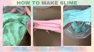 How to make slime 3 ways using corn starch as the main ingredient no glue and no activator [upl. by Cchaddie214]