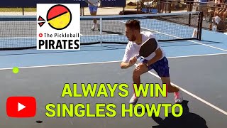 HOW TO WIN Pickleball Singles Pickleball Singles TIPS [upl. by Reeher]