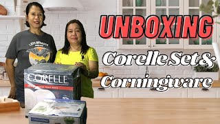 UNBOXING  CORELLE DINNERWARE SET amp CORNINGWARE [upl. by Ameehsat227]