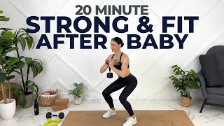 FULL BODY Postpartum Strength Workout Get Strong amp Fit After Pregnancy [upl. by Kippar]