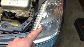 Howto Prius Headlight Replacement [upl. by Ainerol]