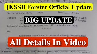 JKSSB Forester Update  Forester Qualification Change  New Eligibility Old Posts [upl. by Ennairb678]