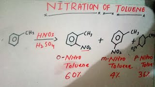 nitration of toluenenitration of toluene class 12 what is nitration of tolueneortho para meta pgp [upl. by Silberman319]