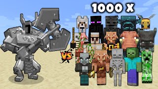 FERROUS WROUGHTNAUT vs All Mob in Minecraft x1000  FERROUS WROUGHTNAUT 1000 Mobs [upl. by Nnylyram]