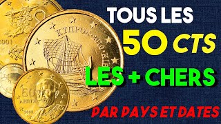 LES 50 EURO CENT centimes LES  CHERS PAR PAYS amp DATES [upl. by Brien]