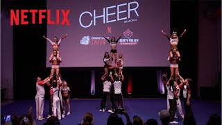 CHEER First Joint Performance by Navarro College amp Trinity Valley Community College  Netflix [upl. by Ayocal]