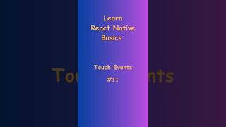 Master Touch Events in React Native 🚀  Touchable Components Explained [upl. by Waddle305]