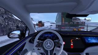 MercedesBenz EQS 580  Snowy Road Mod  ETS 2 Gameplay  Thrustmaster T300RS GT Edition [upl. by Weihs]