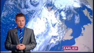 Tomasz Schafernaker feels a bit windy BBC News 080909 [upl. by Maram]