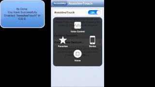 HOW TO ENABLE OR DISABLE ASSISTIVE TOUCH IN IOS 6 IPHONE 5 IPOD TOUCH [upl. by Nnor]