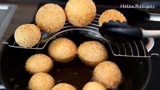 SESAME BALL RECIPE  Bánh rán  Bánh Cam  Helens Recipes [upl. by Thapa]