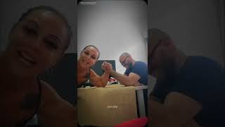 Muscular Brazilian Woman DESTROYS Weak Man In Armwrestling [upl. by Bergren]