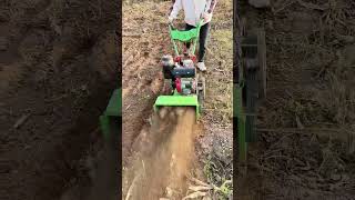 Huijia micro tillage Diesel fourwheel drive rotary tillage ditching cuttingbody machineviralvideo [upl. by Esened]