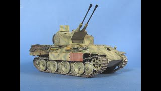 Flakpanzer Panther quotCoelianquot 37mm Flakzwilling Takom 135 [upl. by Kosse]