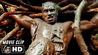 Hiding In Mud Scene  PREDATOR 1987 Arnold Schwarzenegger Movie CLIP HD [upl. by Kask480]