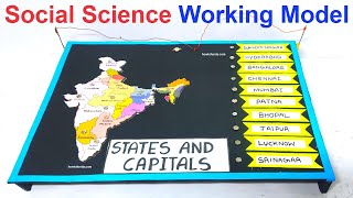 social science working model  states and its capitals  geography with led lights  howtofunda [upl. by Hemminger853]