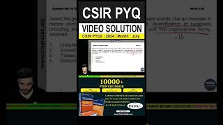 CSIRNET LIFE SCIENCES  PYQ 2024 July  VIDEO SOLUTION  previousyearquestions csirnet2024 [upl. by Nilerual]