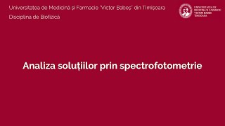 Analiza soluțiilor prin spectrofotometrie Lab 1 [upl. by Aekim233]