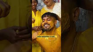 Watch till the end 😂 bodybuilder mummy be like 😂 haldi bodybuilder comedyvideo haldiceremony [upl. by Spiro]