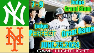 NY Yankees vs Mets Game Highlights  June 25 2024  MLB Season 2024 [upl. by Yenrab]